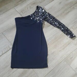 City Triangles One Shoulder Sequin Bodycon Dress